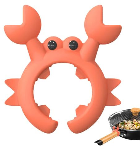 Crab Spoon Holder for Pot Crab Utensil Holder Crab Spoon Rest Crab Spatula Holder Silicone Crab Utensil Holder, Cute Crab Shaped Spatula Rack,Cooking in a Steamer Utensil Rest, Non-Slip Spoon Holder