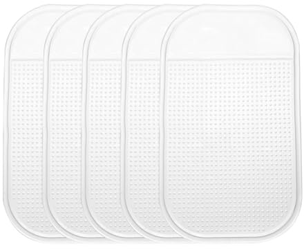 QUARKZMAN 5 Stück Auto Armaturenbrett Anti-Rutsch-Matte 5,5x3 Transparent | Universal Klebrige Dash-Pad Waschbare Wiederverwendbare Auto Anti-Rutsch-Matten für Handy Schlüssel