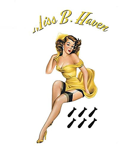 13 cm x 8,6 cm Auto Styling Pinup Girl WWII Style Nose Art Aufkleber JDM