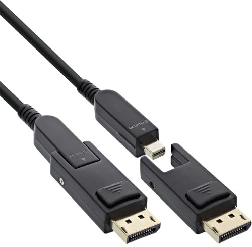 InLine® DisplayPort 17210O - Cable AOC 1.4 (8 K, 4 K, 240 Hz, conectores extraíbles, longitud de 10 m)