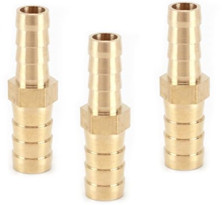 Straight Brass Barb Reducer, Brass Pipe Connector, 2-Way Hose Barb Fittings, 10mm to 8mm Pipe Reducer for Water/Gas/Oil/Air Pipe