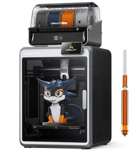 Creality K2 Combo(A) 3D-Drucker, 260×260×260 mm Bauvolumen, Multicolor-Druck mit bis zu 16 Farben, beheizter Druckraum, Kammer-KI-Kamera & Servo-Motoren, Plug-&-Play