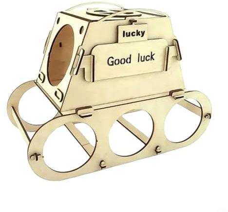 JGmotorfi DIY Tank Design Wine Storage Rack Wooden Puzzle Model Desktop Display Holder Assembly Kit Home Office Decor