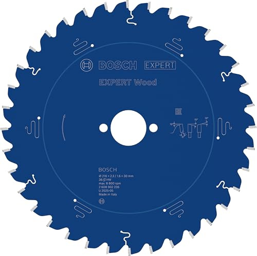 Bosch 1x Expert Wood Corded Circular Saw Blade for Mitre Saw | for Softwood, Hardwood, Ø 216 mm, Professional Accessory Mitre Corded Circular Saw