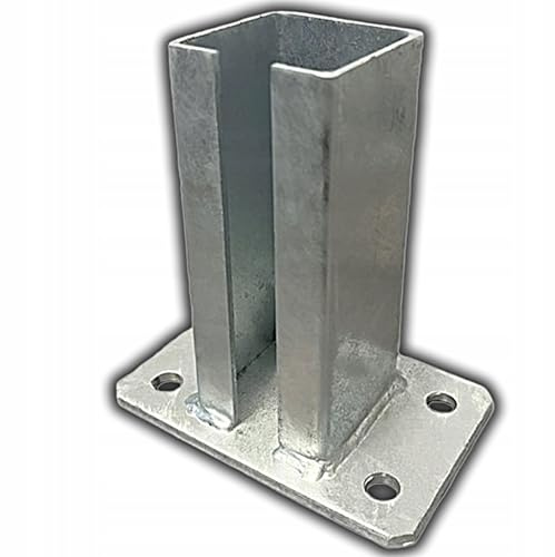 Alma Manufacturer Pfostenträger - 100 x 100 mm - Aufschraubhülse - Balkenschuh zum Aufschrauben - Feuerverzinkt Silber