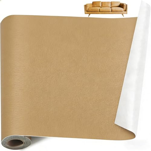 Faux Leather Self-Adhesive Sold by the Metre 30 x 50 cm - Leather Vinyl Repair Patch Set for Furniture, Sofas, Chairs, Car Seats, Cabinets, Handbags, Scratches, Cracks Holes, Waterproof and