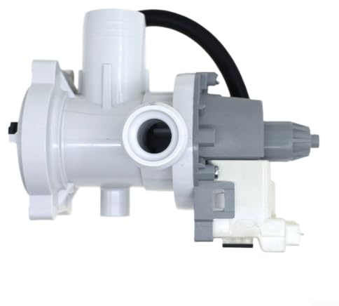 Bomba de drenaje de agua de repuesto de 30 W para lavadora de tambor, unidad de bomba de drenaje compatible con varios modelos, color blanco