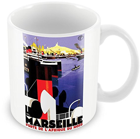 Fabulous Mug Marseille Porte Afrique Du Nord Vintage France Vieux Port Bateau Boat