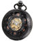 Avaner Unisex Analog Handaufzugwerk Uhr Taschenuhr Steampunk Kette mit römischen Ziffern Schwarz Avaner01P-12
