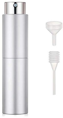 MELLIEX Parfüm-Zerstäuber, leere Parfümflaschen, nachfüllbar, für Damen und Herren, mit Trichter und Pipette, 20 ml, silberfarben