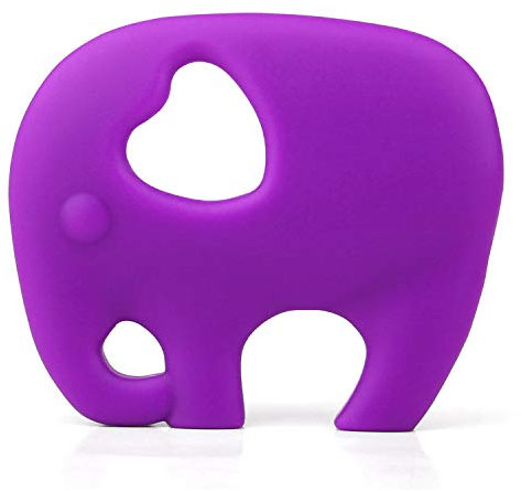 PREMYO Elefant Beißring für Babys Kühlend - Zahnungshilfe aus Silikon BPA Frei Weich - Lindert Schmerzen beim Zahnen - Lila