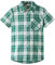 Spring&Gege Jungen Kurzarm Karo Hemd, Plaid Knopf Unten Hemd für Kinder, Grün, 164-170/13-14 Jahren