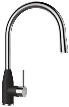 Schock 559120GON Küchenarmatur KAVUS in Onyx – beschichtete Hochdruck Armatur aus Edelstahl mit ausziehbarer Schlauchbrause und ultraleisem Wasserstrahl