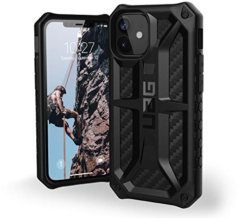 URBAN ARMOR GEAR UAG Designed for iPhone 12 Mini Case [5.4-inch screen] Rugged Lightweight Slim Shockproof Premium Monarch Protective Cover, Carbon Fiber