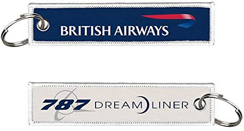 British Airways B787 Dreamliner Porte-clés tissé, bleu