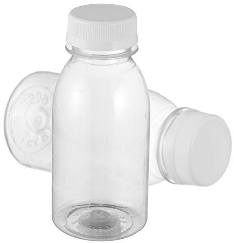 Cabilock 10 botellas de plástico transparente con tapas, reutilizables y vacías, botellas de bebidas para zumo de leche, bebidas de 250 ml