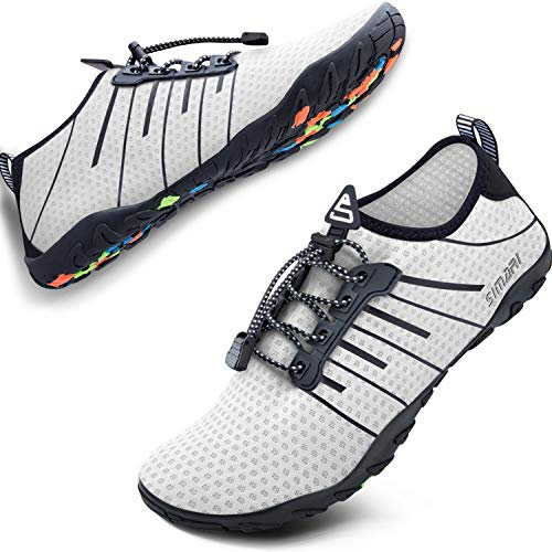 SIMARI Schnelltrocknende Wasserschuhe für Damen und Herren Sport Barfuß Tauchen Schwimmen Wellenreiten Wasser Gehen Sandstrand Yoga WP001