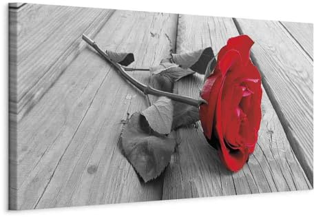 murando - Leinwandbild Liebe rot grau, 90x30 cm, 1-teilig, Schlafzimmer | Hochwertige Leinwand, sofort aufhängbar, ideal fürs Wohn- oder Schlafzimmer, wasserfest und lichtecht, langlebig, stilvoll