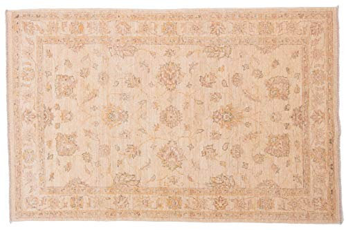 RUG PRINCE Afghan Chobi Ziegler Teppich Handgeknüpft 120x180 Beige Orientalisch