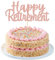 Gyufise Roségold Glitzer Happy Retirement Cake Topper Ruhestand Kuchen Dekoration Picks für Ruhestand Party Kuchen Dekoration Party Supplies 1 Packung