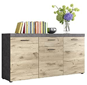 xonox.home X11C9T01 Swift Wohnzimmer Sideboard Skandinavisch, Highboard ca.160x89x40cm