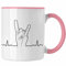 Trendation - Heavy Metal Geschenk Männer Lustig Tasse Herzschlag Rock Death Metal Geschenkidee Musik (Rosa)