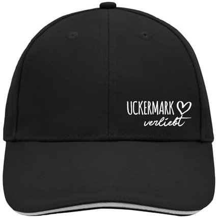 Huuraa Cappy Mütze Uckermark verliebt Geschenk Black/Light Grey Uckermark Präsent
