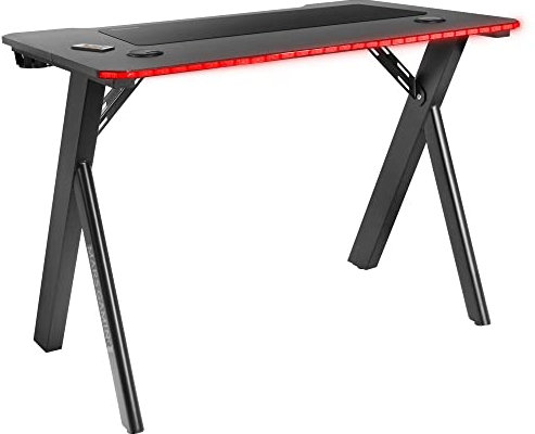 Mars Gaming MGD100RGB, Tavolo Gaming RGB, Mousepad XXL, Supporto Cuffie + Bottiglia, 100x60cm, Nero