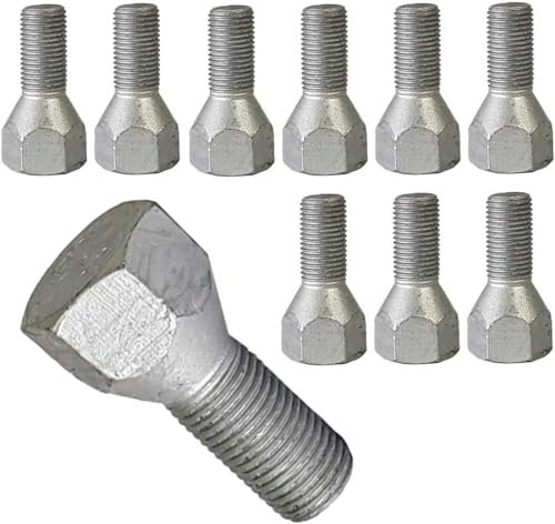 10x Radschrauben Radbolzen Kegelbund M12x1,25 22mm kompatibel mit Fiat 500 Brava Doblo Idea Marea Multipla Panda Punto Stilo Tempra