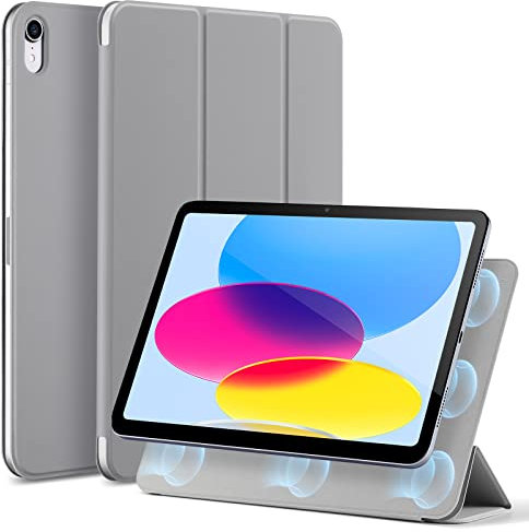 ESR for iPad 10th Generation Case, Rebound Magnetic Case, Convenient Magnetic Attachment, Two-Way Trifold Stand, Lightweight Protection, Auto Sleep/Wake, Silky-Smooth Cover, Grey