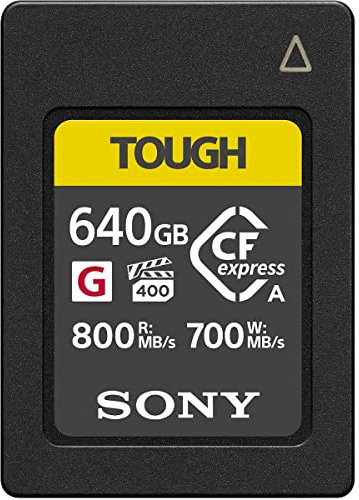Sony VPG400 Tough CFexpress High Speed Flash Memory Card - Class G, 640 GB - Type A (800 MB/s Read and 700 MB/s Write Read) - CEA-G640T