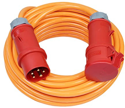 CEE Starkstromkabel 400V 32A 5x4mm² H07BQ-F mit MENNEKES Phasenwender Stecker und Kupplung (30 Meter)