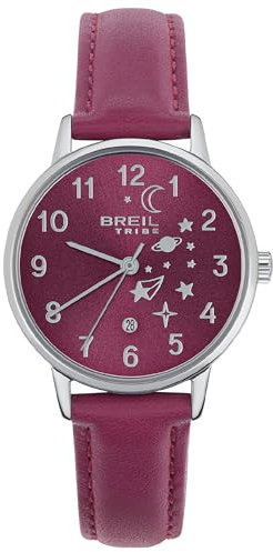 Breil Uhr Damen Paradise Ziffernblatt VIOLETT Bewegung NUR Zeit Quartz e GÜRTEL Leather Fuchsia EW0633