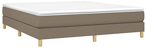 vidaXL Boxspringbett mit Matratze Polsterbett Bettgestell Doppelbett Bett Hotelbett Bettrahmen Lattenrost Schlafzimmerbett Taupe 180x200cm Stoff