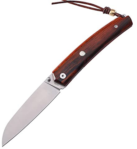 Petrified fish PF719 Couteau Pliant, 3,34 inch 12C27N lame en acier, 2,30 OZ G10 Poignée Poche EDC Couteau Pliant (Sandalwood Satin)