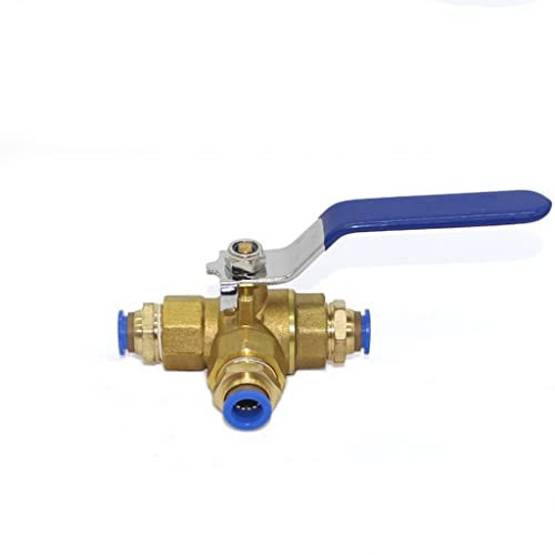 Valvola A Sfera In Ottone A Tre Vie For Raccordo Pneumatico Ad Aria Compressa A Porta Piena Da 1 Pz, For Il Miglioramento Domestico 4mm 6mm 8mm 10mm 12mm 14mm 16mm Connettore Rapido ( Color : 8mm OD ,
