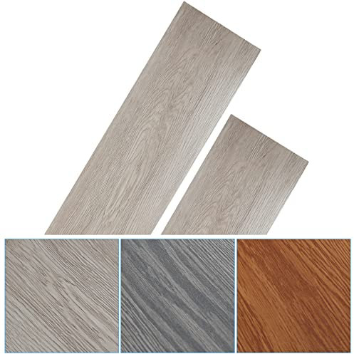 Izrielar Bodenbelag PVC, Vinylboden, Selbstklebend Vinyl Boden, Vinyl Laminat Dielen, Bodenbelag Selbstklebende Fliesen, 91.4 x 15.2 cm, ca.1m², Dicke 1,5 mm, Wasserfest, Rutschfest(White Oak)
