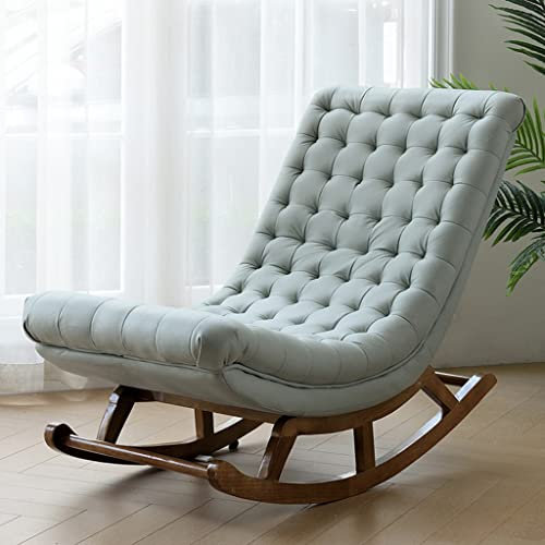 Schaukelstuhl, Gleiter, Schaukelstuhl, Schaukelstuhl aus Leder und Stoff, Liegestuhl, fauler Sofastuhl, für Wohnzimmer, Kinderzimmer, Schlafzimmer, Lounge, Büro (Farbe: Mintgrün, Größe:
