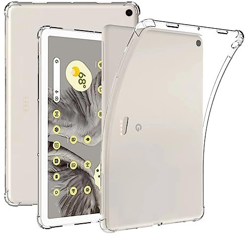 KZIOACSH Clear Case for Google Pixel Tablet 11 inch, [Corner Protection] Ultra Transparent Soft TPU Protective Cover, Lightweight Flexible Silicone Shockproof Rugged Back Case for Google Pixel Tablet