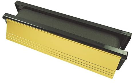 Timco - Intumescent Letterbox - Polished Gold - Black Frame (Size 272 x 70-1 Each)