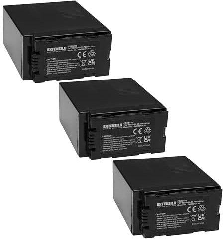 EXTENSILO 3X Akku kompatibel mit Panasonic AG-HVX201 | AG-HPX250P, AG-HVX200P, AG-HVX200 Videokamera Camcorder (7800 mAh, 7,4 V, Li-Ion)