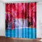 COOBAA 3D Red Grove Wasserfall Druck Muster Ösenvorhang, Gardinen Wohnzimmer Modern Hoch 160X150Cm Thermo Vorhänge Gegen Hitze, Raumteiler Vorhang Für Flur Rauschminderung Dekorativ