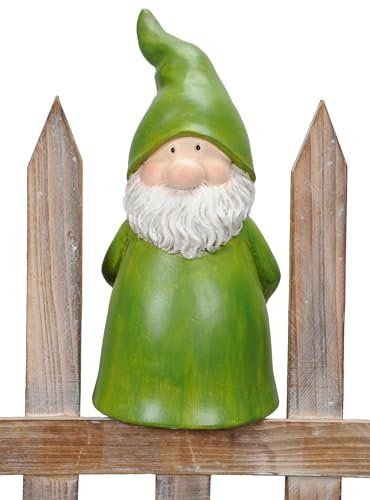 B2S BACK2SEASON Zaunfigur Gartenzwerg grün Frühling Zaundeko Zaunhocker H=20 cm