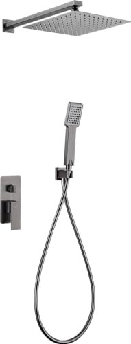 IMEX GPP048/BGM PISA Conjunto Ducha Monomando Empotrado Black Gun Metal