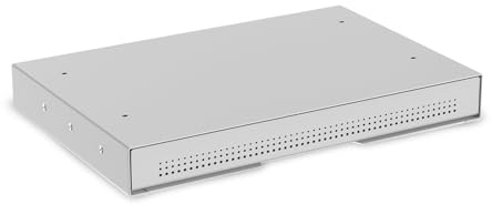 Ergolutions® Unterbau Schublade Slimline Grau - Flache, Einfache Montage, Vollauszug, Für Büromaterial, Laptop, Tablet, Stahl, Traglast 10kg, Für Steh-/Sitz-Schreibtische