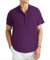 Enlision Chemise Lin Homme Manches Courtes Violet Chemises Col Mao pour Hommes Classique Été Casual Chemisette Décontractée de Plage Henley Shirt M