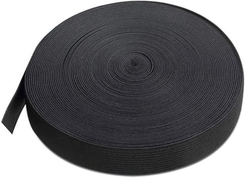 Gummiband, 15 Meter Gummiband 10mm Breit, Elastische Bänder zum Nähen, Stretch Elastisch, für Hosen nähen, Hüftgürtel, DIY Handgemacht(Schwarze)