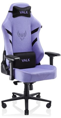 VALK Freya - Silla Gaming Tela Transpirable Ergonomica Profesional, Reclinable 160º, Reposabrazos 4D, Cojines Memory Foam, Silla Gamer Silla Escritorio Oficina, Creada en España (Lila)