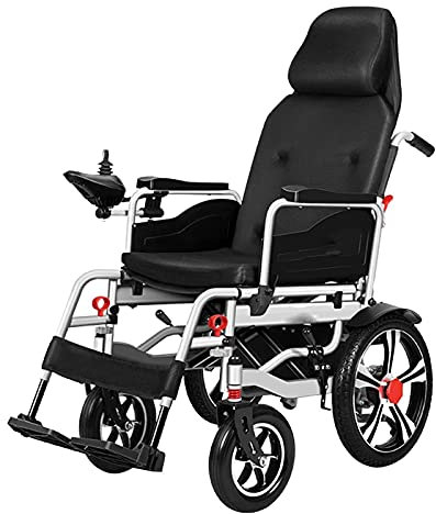 Aioneer Geländegängiger Elektromobil-Rollstuhl, zusammenklappbar, hohe Rückenlehne, leistungsstarke Doppelmotoren, leises Motorgeräusch, 200 kg, Starke Tragkraft, Dickes, atmungsaktives Kissen