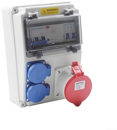 PETSTIBLE Construction Power Distributor, Outdoor Waterproof IP65 Distribution Box Wall-mounted Construction Site Socket Box Waterproof Switch Small Electric Box